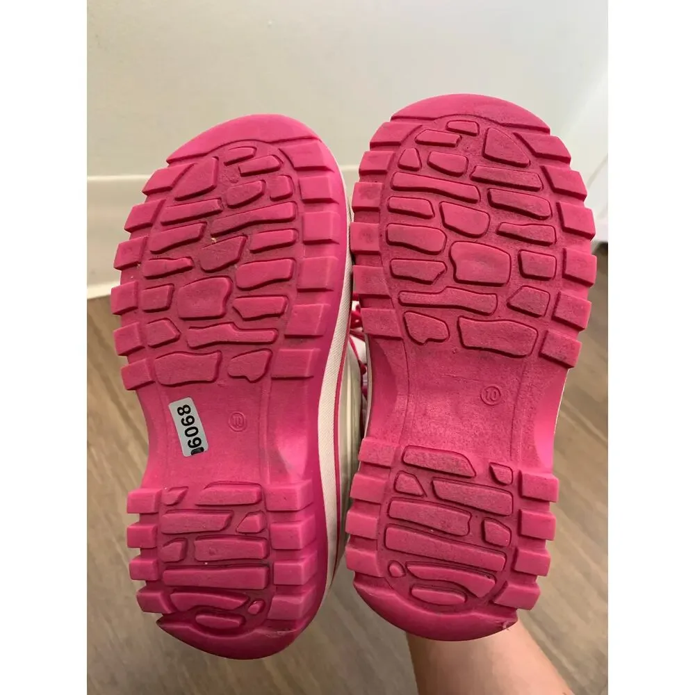 Girls Dream Pairs Pink Fuzzy Snow Boots Childrens Sz 10